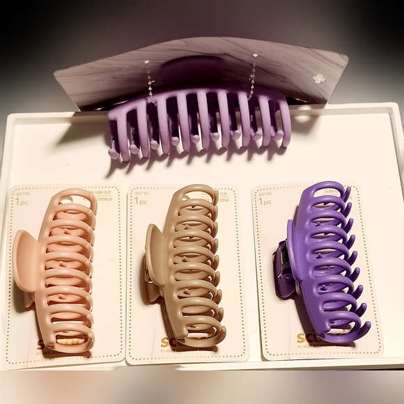 NWT 3×SCÜNCI LARGE HAIR CLAW SET + BONUS XL HAIR CLAW! - Picture 6 of 7